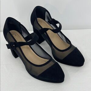 Comfort Est 1946, Chic Black Mary Jane Heels SIZE 11 , MESH SIDES
